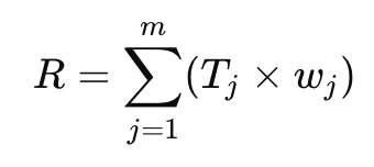 Formula for the overall protective measures score